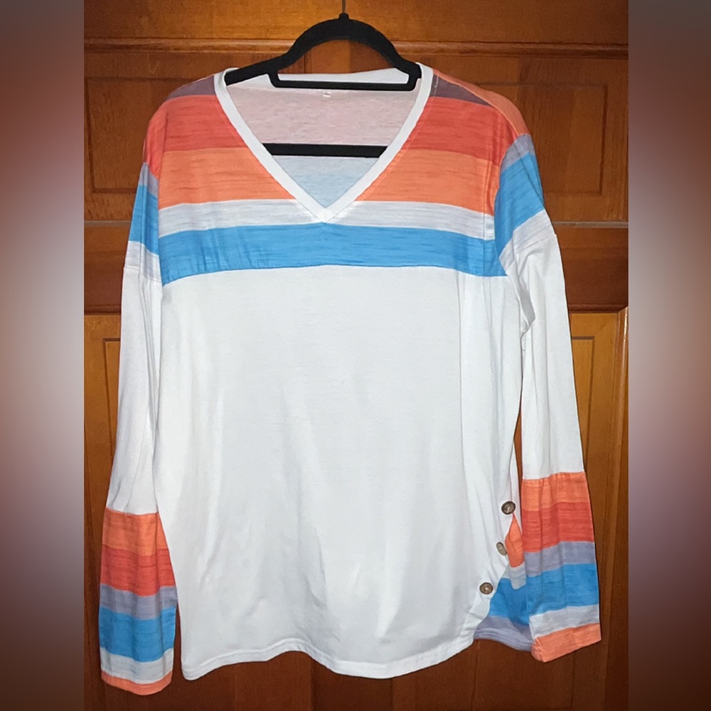 Long sleeve color block tee